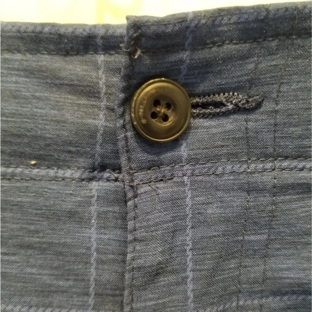 Ben Hogan Men's Blue‎ Flat Front Golf Shorts Check Plaid Pockets Size XL